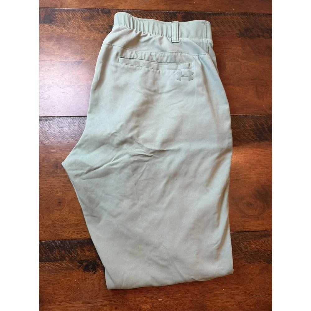 Under Armour Pants Mens 36x32 Green Stretch Herringbone Chino Golf Tapered